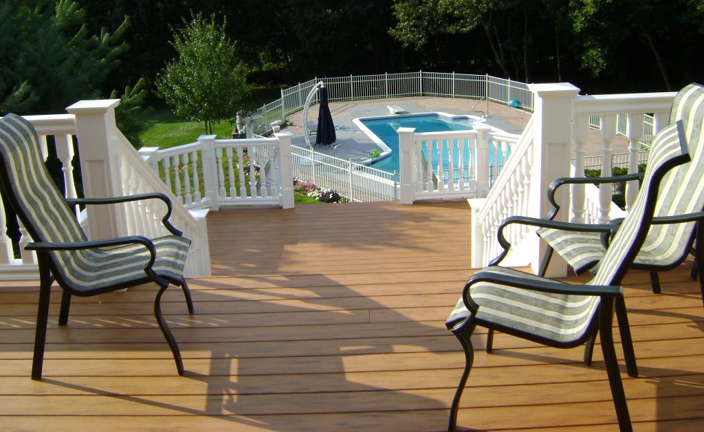 Deck overlooking Pool Breyer Construction & Landscape