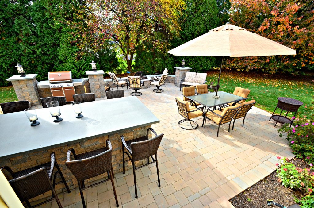Patio Bar Grill Sitting Wall Breyer Construction